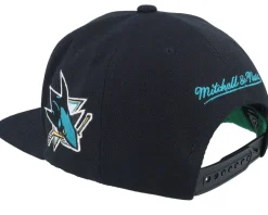 San Jose Sharks Triple Play Black Snapback - Mitchell & Ness
