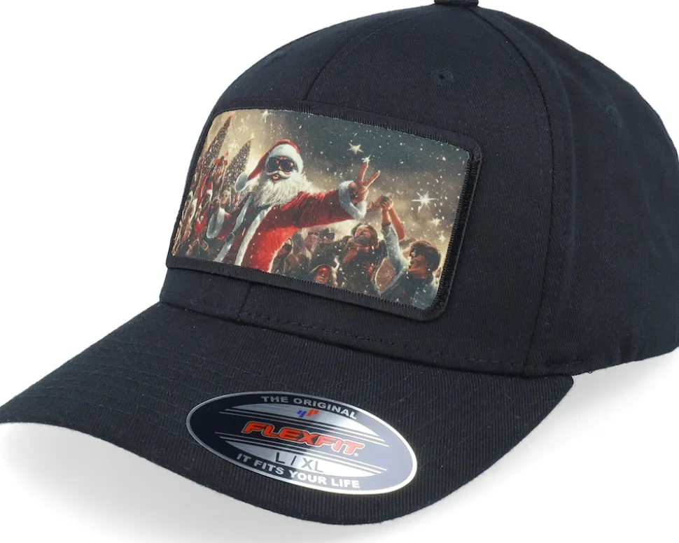 Santa Claus All In X-mas Party Black Flexfit - Ho-Ho-Hats