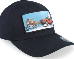 Santa Claus Car Sleigh Patch Black Flexfit - Ho-Ho-Hats