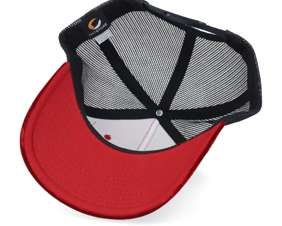 Santa Claus Going For A Ride Velvet Red/Black Trucker - Ho-Ho-Hats