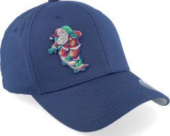 Santa Skate Christmas Xmas Navy Flexfit - Iconic