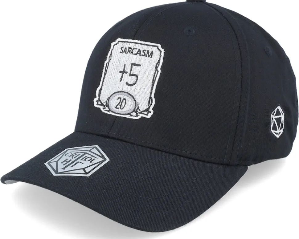 Sarcasm Ability Wooly Combed Black Flexfit - Critiql Hit