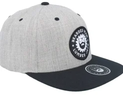 Saw Blade Logo Heather Grey/Black Snapback - Bearded Man