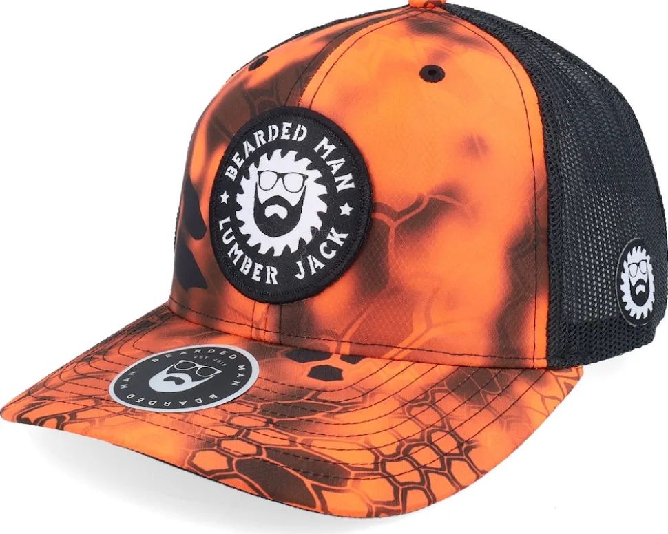 Saw Blade Logo 112p Kryptek Inferno/Black Trucker - Bearded Man