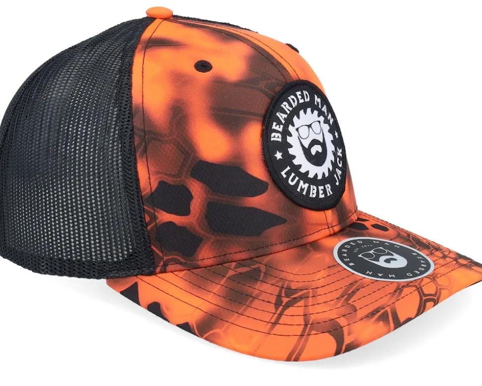 Saw Blade Logo 112p Kryptek Inferno/Black Trucker - Bearded Man