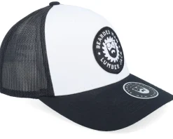 Saw Blade Logo Retro Black/White/Black Trucker - Bearded Man