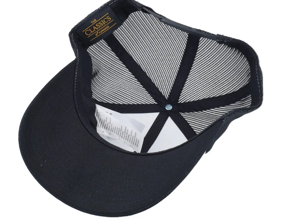 Saw Blade Logo Retro Black/White/Black Trucker - Bearded Man