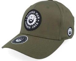 Saw Blade Logo Wooly Combed Olive Flexfit - Bearded Man