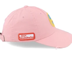 Schnatterinchen round Patch Pink Destroyed Dad Cap - Unser Sandmännchen