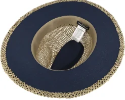 Seagras Fedora Natural/Swallow Blue Straw Hat - Seeberger
