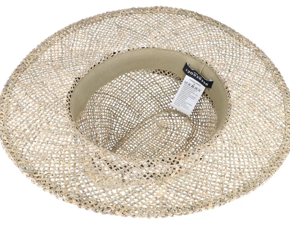 Seagras Fedora With Trimming Nature-Black Straw Hat - Seeberger