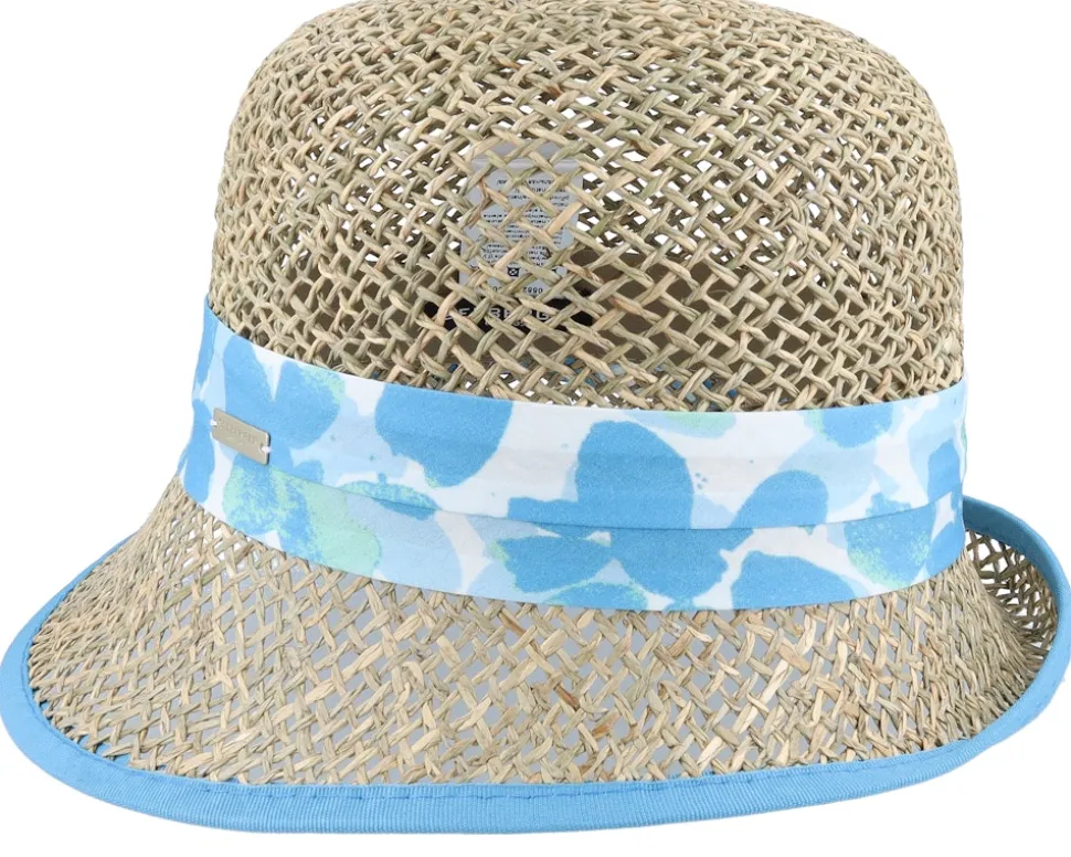 Seagras Leaf Print Natural/Light Blue Cloche - Seeberger