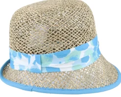 Seagras Leaf Print Natural/Light Blue Cloche - Seeberger