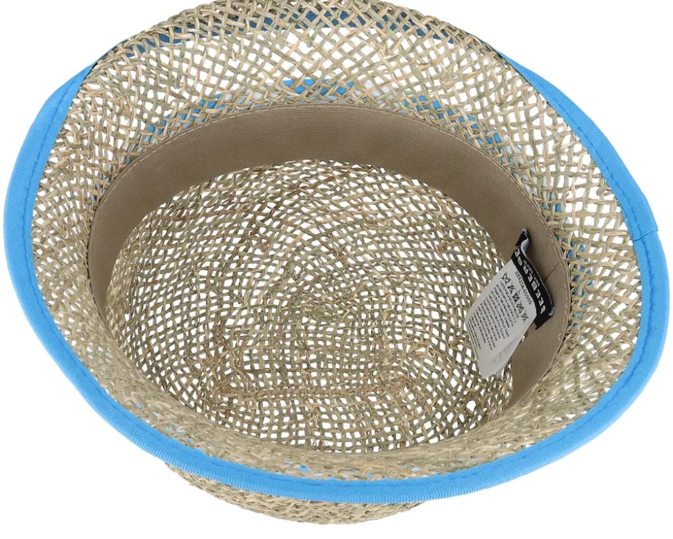 Seagras Leaf Print Natural/Light Blue Cloche - Seeberger