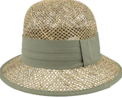 Seagras Small Cloche Natural/Khaki Straw Hat - Seeberger