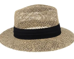 Seagrass Straw Safari Fedora Natural Straw Hat - Jaxon & James