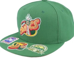 Seattle Supersonics Front Face Green Snapback - Mitchell & Ness