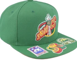 Seattle Supersonics Front Face Green Snapback - Mitchell & Ness