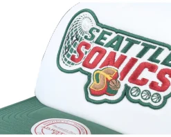 Seattle Supersonics Globe Hwc White/Black/Green Trucker - Mitchell & Ness