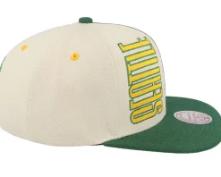 Seattle Supersonics Pop Panel Hwc Off White/Green Snapback - Mitchell & Ness
