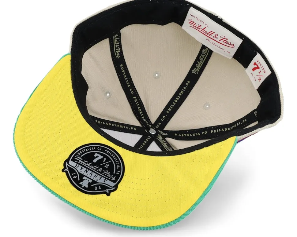 Seattle Supersonics Team Cord Off White/Green Fitted - Mitchell & Ness