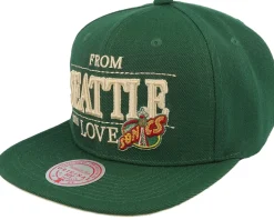 Seattle Supersonics With Love Hwc Green Snapback - Mitchell & Ness