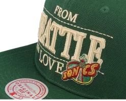 Seattle Supersonics With Love Hwc Green Snapback - Mitchell & Ness