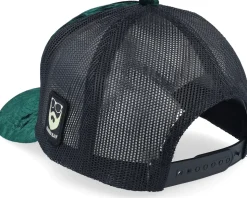Shades And Beard Patch Velvet Green/Black A-Frame Trucker - Bearded Man