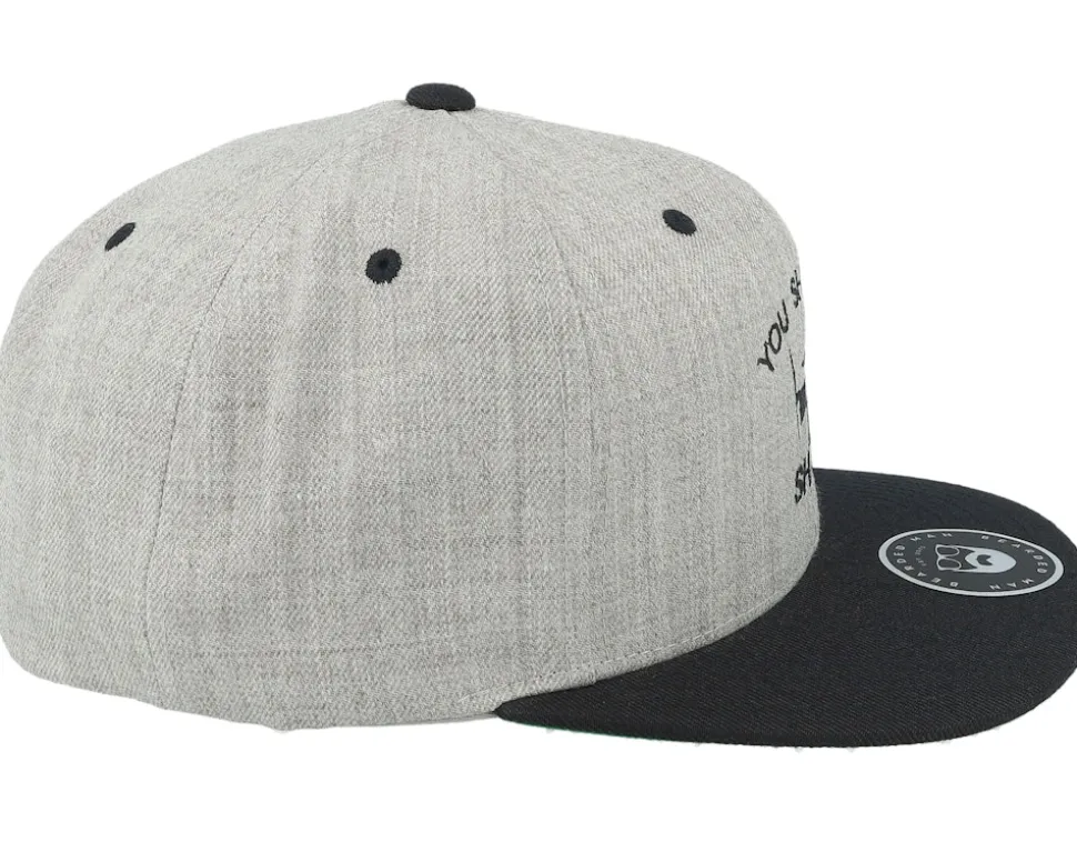 Shall Not Shave Grey/Black Snapback - Bearded Man