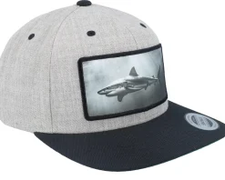 Shark Big Patch Heather Grey/Black Snapback - Calza Pennello