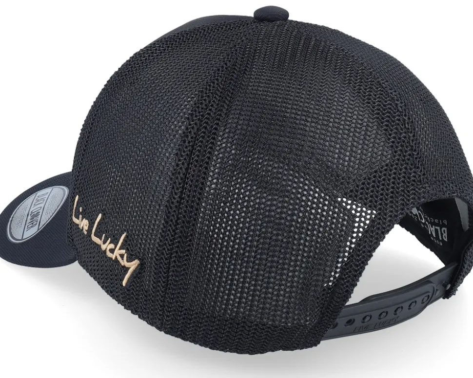 Sharp Luck 14 Black Hat W White Mesh W Patch Trucker - Black Clover