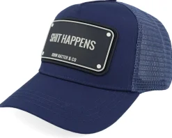 Shit Happens Rubber Navy Blue A-Frame Trucker - John Hatter & Co