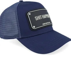 Shit Happens Rubber Navy Blue A-Frame Trucker - John Hatter & Co