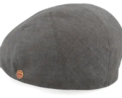 Sidney Linen Brown Gem Flat Cap - Mayser