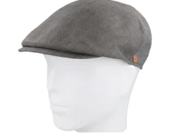 Sidney Linen Brown Gem Flat Cap - Mayser