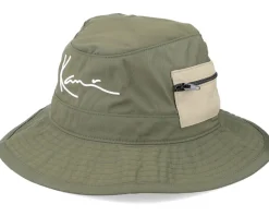 Signature Fisher Hat Dark Military Green Bucket - Karl Kani
