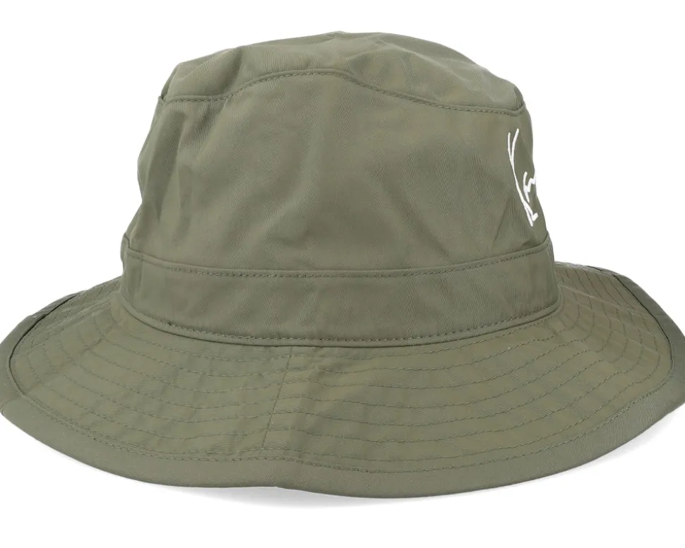 Signature Fisher Hat Dark Military Green Bucket - Karl Kani