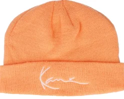 Signature Fisherman Beanie Light Orange Short Beanie - Karl Kani