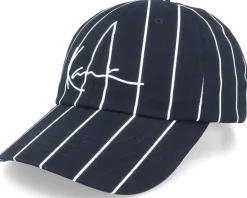 Signature Pinstripe Cap Black/White Dad Cap - Karl Kani
