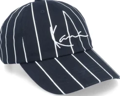 Signature Pinstripe Cap Black/White Dad Cap - Karl Kani
