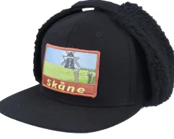Skåne Canvas Flatbrim Black Earflap - Wild Spirit