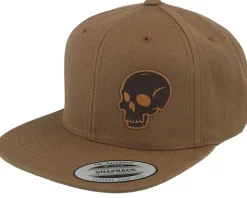 Skull Engraved Classic Tan Snapback - Iconic