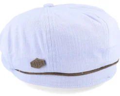 Slub Cotton Light Blue Flat Cap - MJM Hats