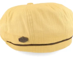 Slub Cotton Yellow Flat Cap - MJM Hats