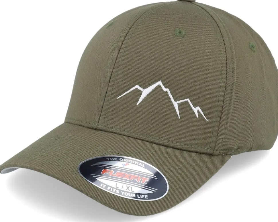 Small Mountain White/Olive Flexfit - Wild Spirit