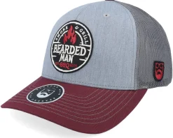 Smoke Grill Bbq Logo Black/Golden Stone Trucker - Bearded Man