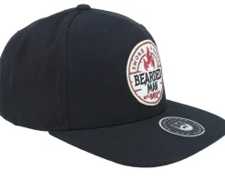 Smoke Grill Bbq Logo Black Snapback - Bearded Man