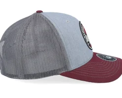 Smoke Grill Bbq Logo Blk 112 Grey/Charcoal/Maroon Trucker - Bearded Man