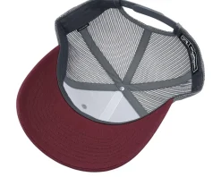 Smoke Grill Bbq Logo Blk 112 Grey/Charcoal/Maroon Trucker - Bearded Man