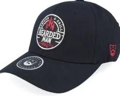 Smoke Grill Bbq Logo Blk Wooly Combed Black Flexfit - Bearded Man
